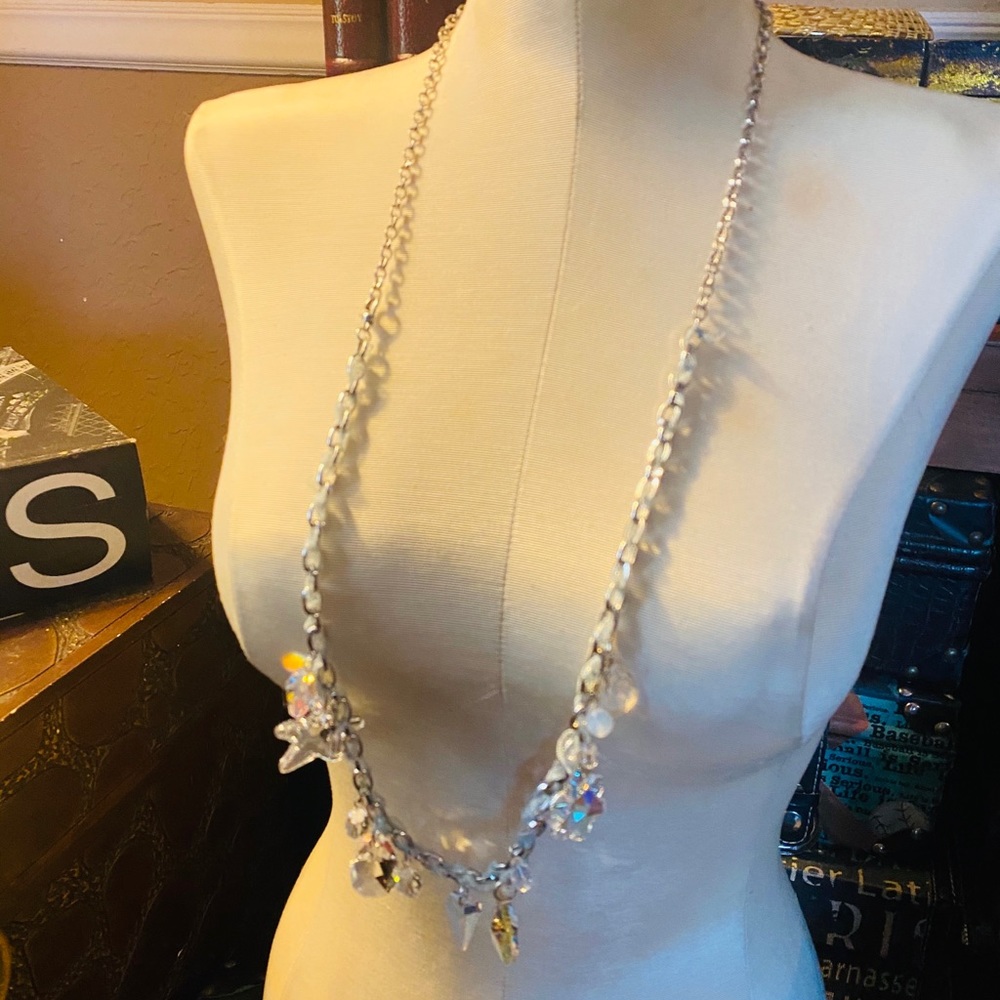 Swarovski Multi Shape Crystals Dangling Necklace - image 2
